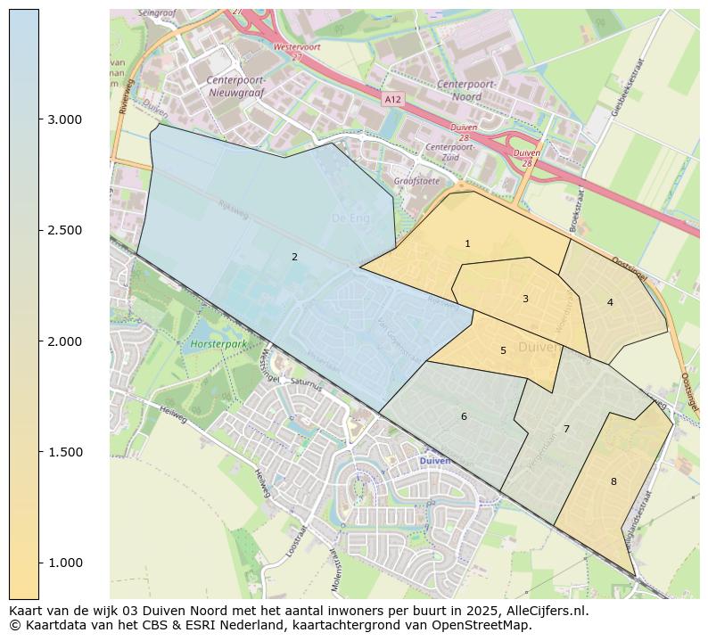 Afbeelding van de wijk Duiven-Noord op de kaart.