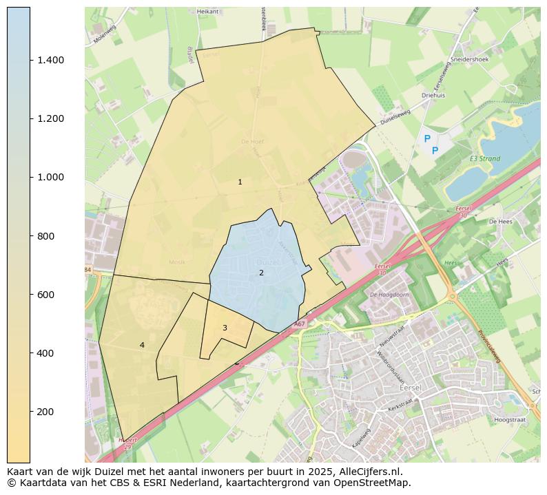 Afbeelding van de wijk Duizel op de kaart.