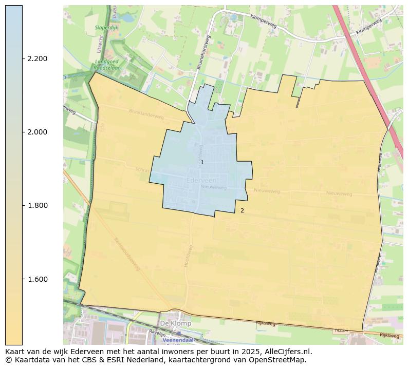 Afbeelding van de wijk Ederveen op de kaart.