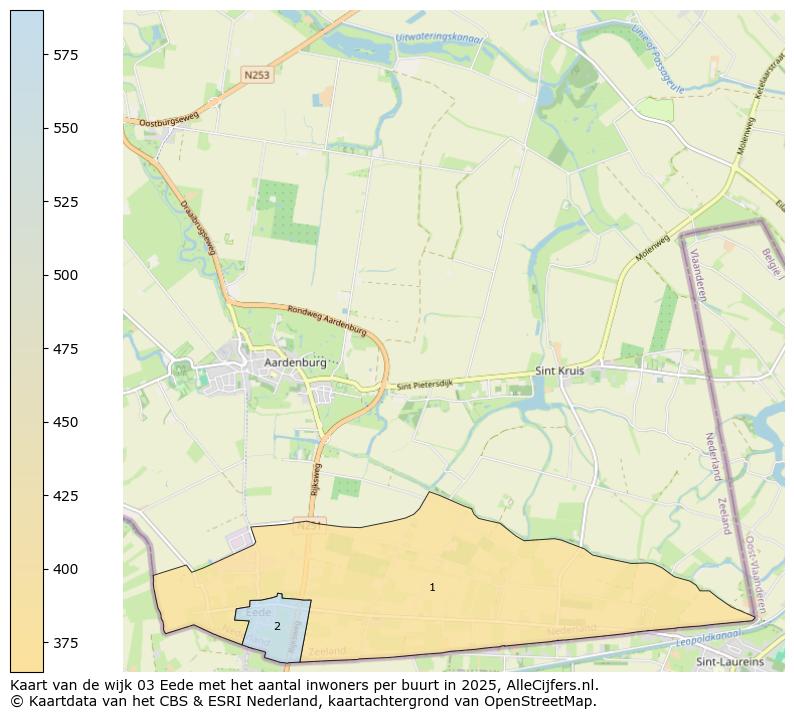 Afbeelding van de wijk Eede op de kaart.