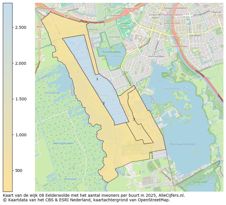 Afbeelding van de wijk Eelderwolde op de kaart.