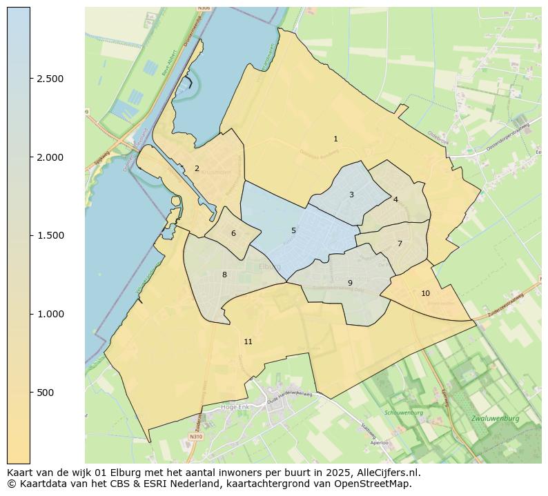 Afbeelding van de wijk Elburg op de kaart.