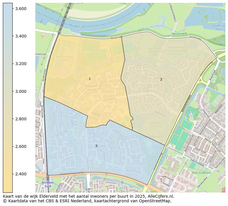 Afbeelding van de wijk Elderveld op de kaart.