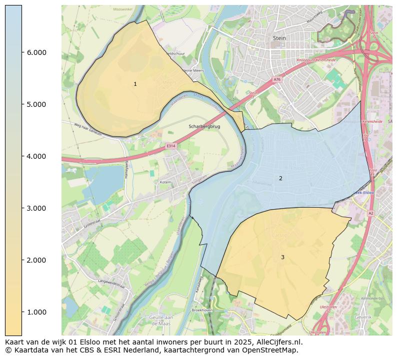 Afbeelding van de wijk Elsloo op de kaart.