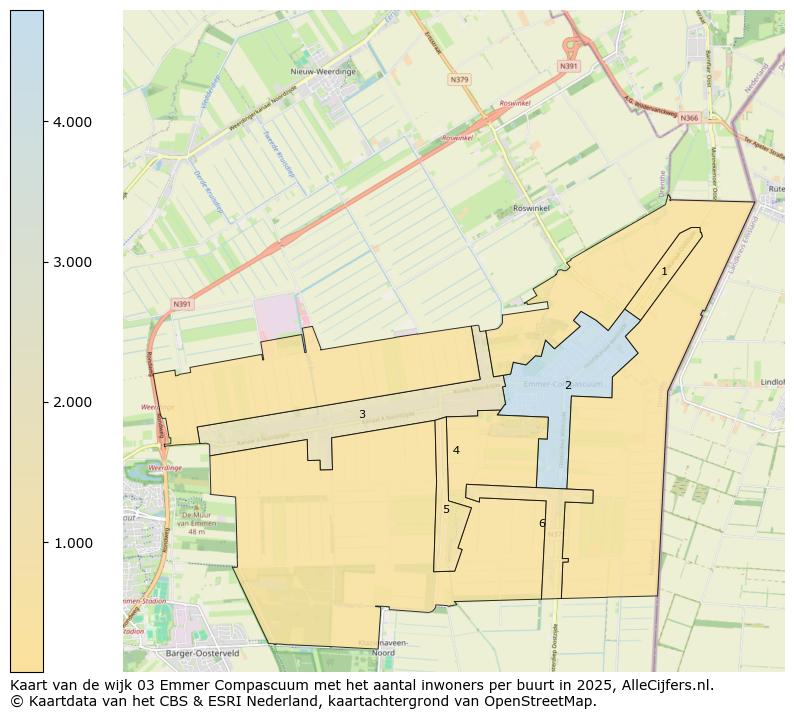 Afbeelding van de wijk Emmer-Compascuum op de kaart.