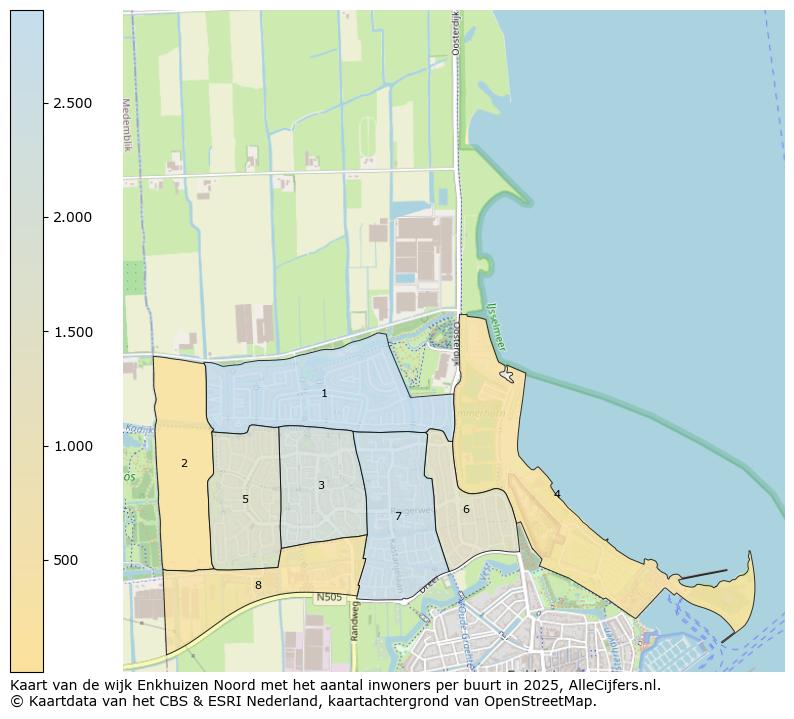 Afbeelding van de wijk Enkhuizen Noord op de kaart.