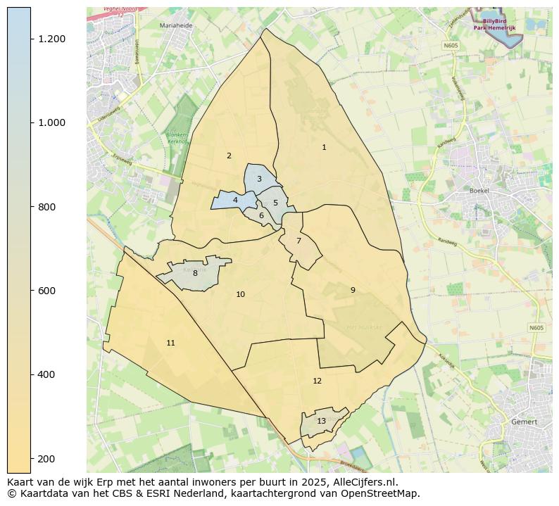 Afbeelding van de wijk Erp op de kaart.