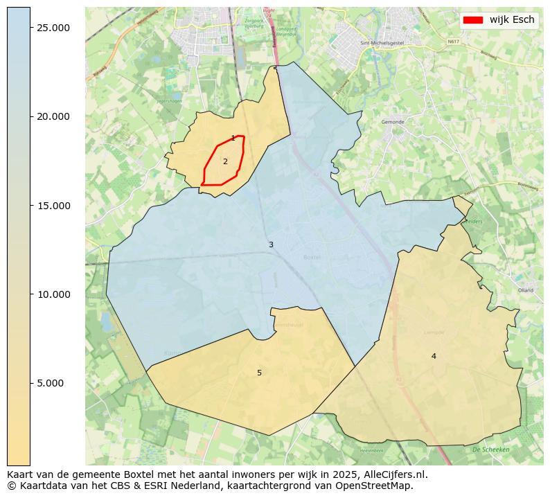 Afbeelding van de wijk Esch op de kaart.