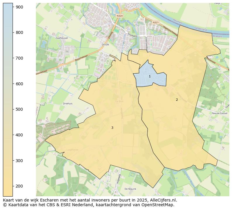 Afbeelding van de wijk Escharen op de kaart.