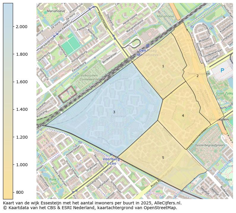 Afbeelding van de wijk Essesteijn op de kaart.