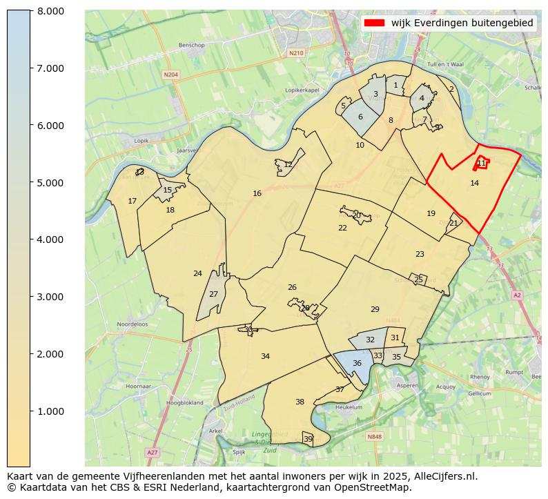 Afbeelding van de wijk Everdingen buitengebied op de kaart.