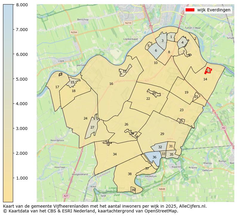 Afbeelding van de wijk Everdingen op de kaart.