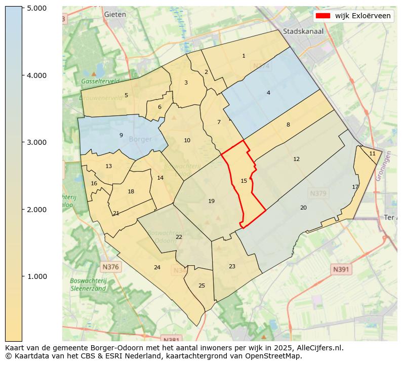 Afbeelding van de wijk Exloërveen op de kaart.