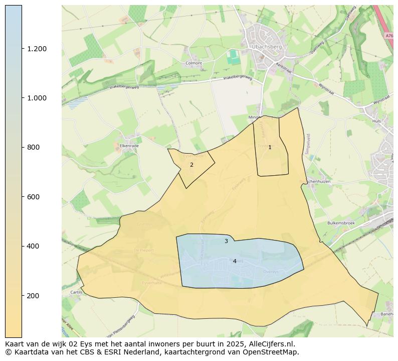 Afbeelding van de wijk Eys op de kaart.