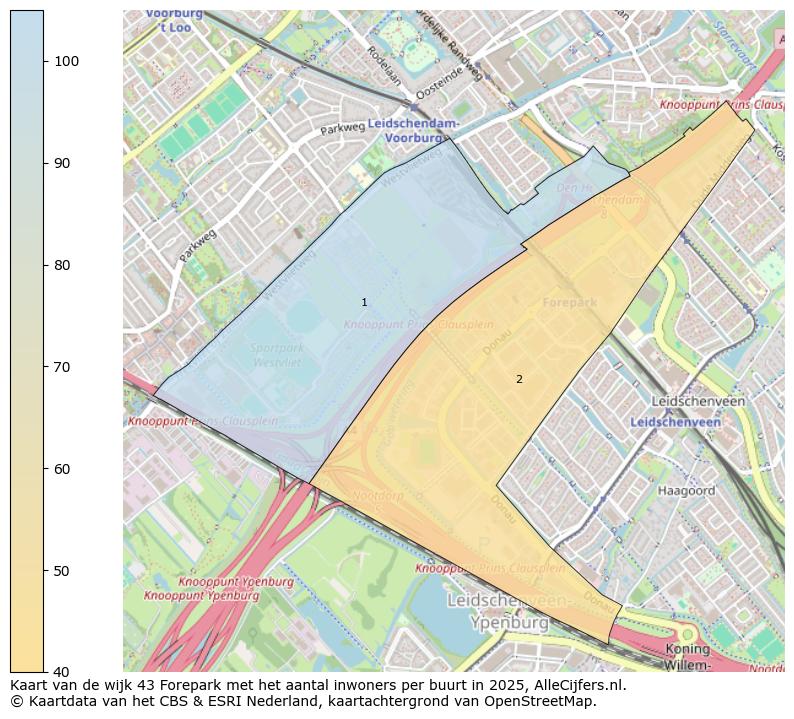 Afbeelding van de wijk Forepark op de kaart.