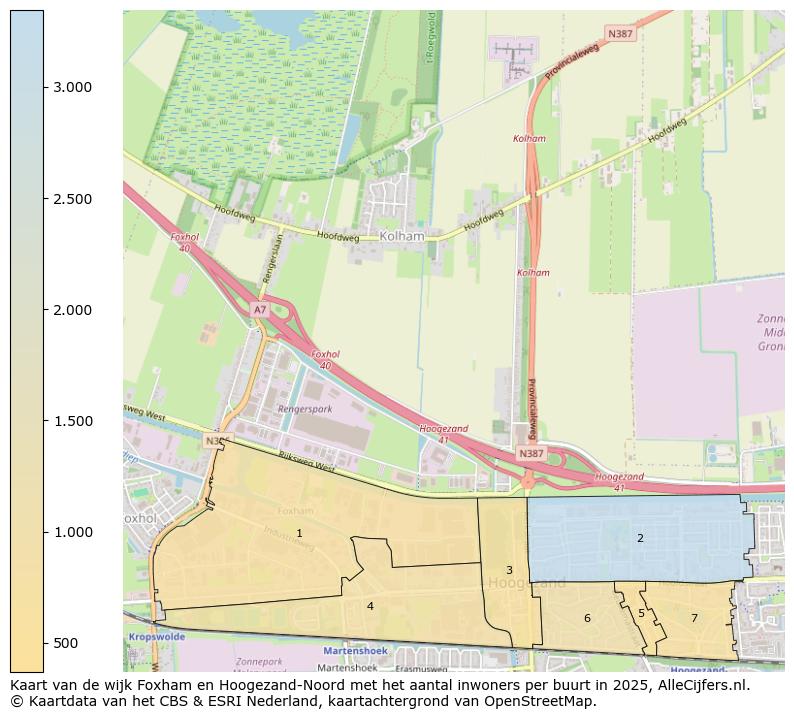 Afbeelding van de wijk Foxham en Hoogezand-Noord op de kaart.