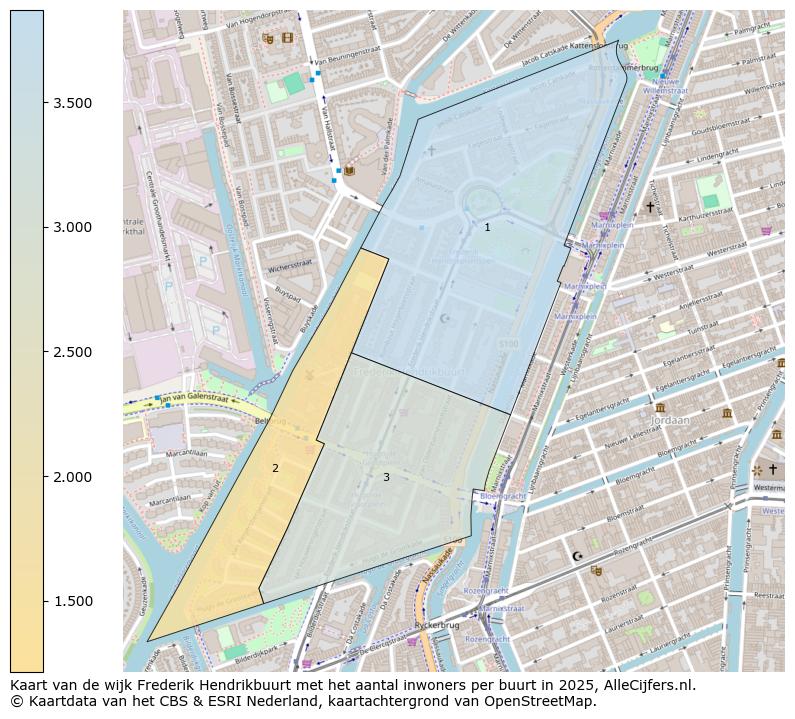 Afbeelding van de wijk Frederik Hendrikbuurt op de kaart.