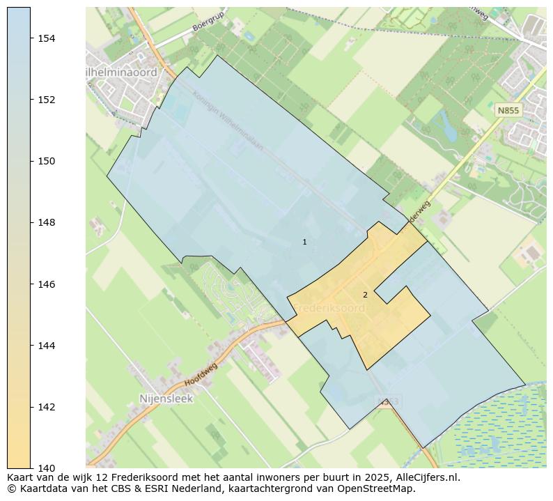 Afbeelding van de wijk Frederiksoord op de kaart.