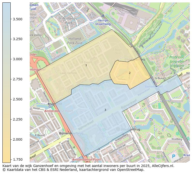 Afbeelding van de wijk Ganzenhoef en omgeving op de kaart.