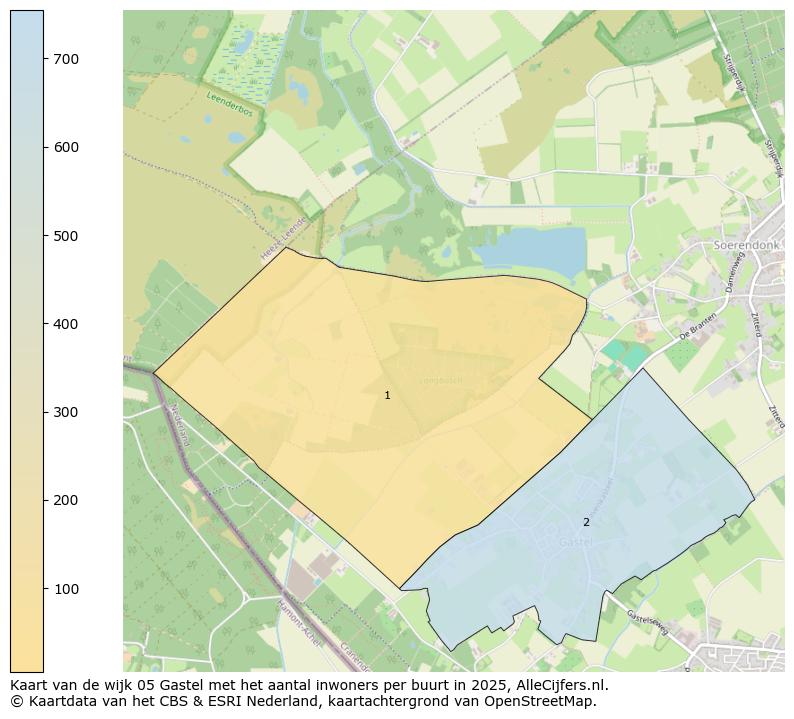 Afbeelding van de wijk Gastel op de kaart.