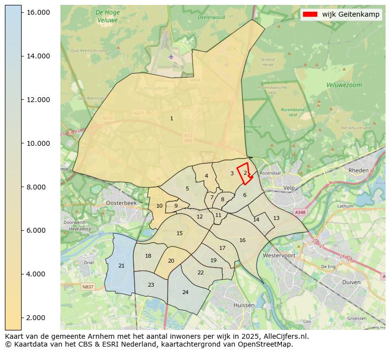 Afbeelding van de wijk Geitenkamp op de kaart.