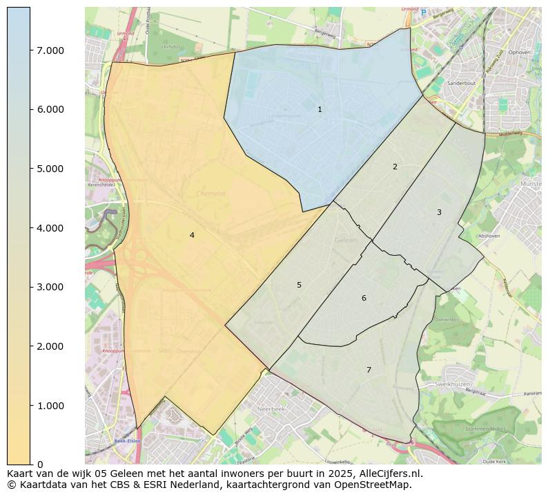 Afbeelding van de wijk Geleen op de kaart.