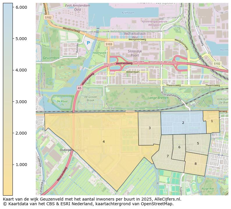 Afbeelding van de wijk Geuzenveld op de kaart.