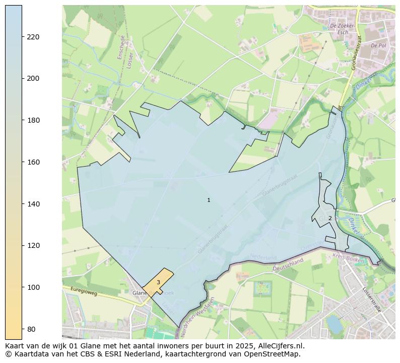 Afbeelding van de wijk Glane op de kaart.