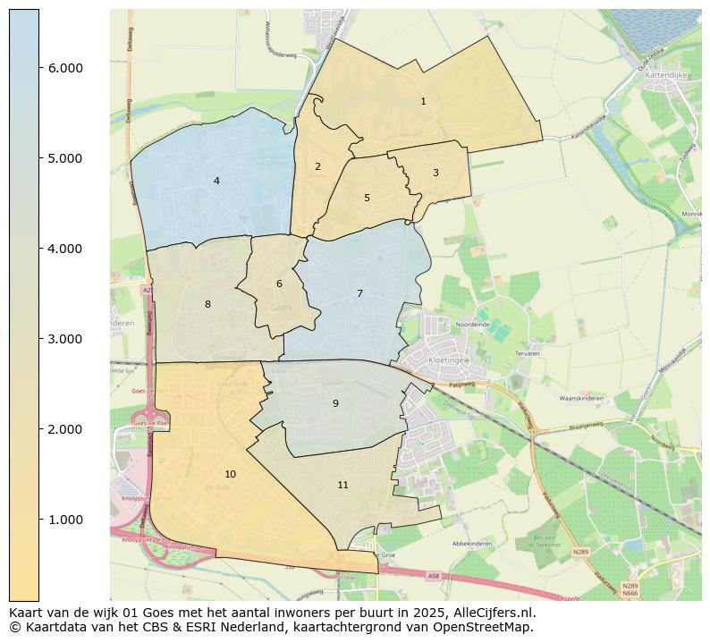 Afbeelding van de wijk Goes op de kaart.