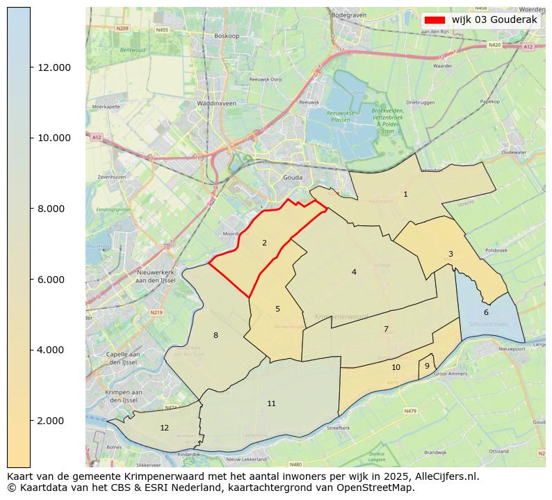 Afbeelding van de wijk Gouderak op de kaart.