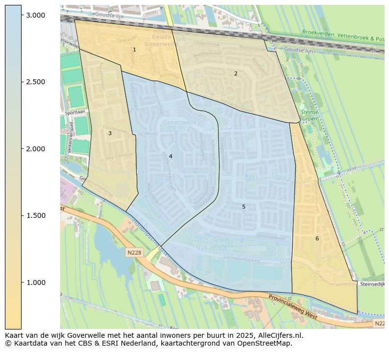 Afbeelding van de wijk Goverwelle op de kaart.