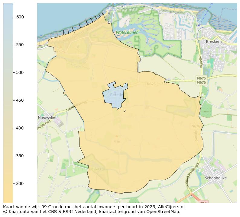 Afbeelding van de wijk Groede op de kaart.