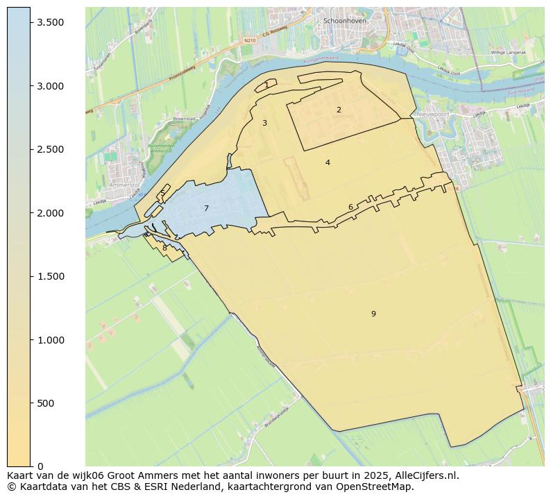Afbeelding van de wijk Groot-Ammers op de kaart.