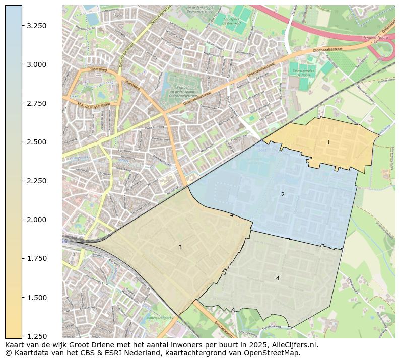 Afbeelding van de wijk Groot Driene op de kaart.