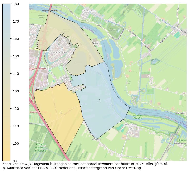Afbeelding van de wijk Hagestein buitengebied op de kaart.