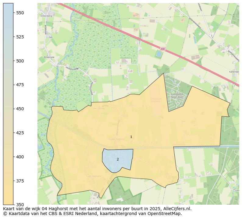 Afbeelding van de wijk Haghorst op de kaart.