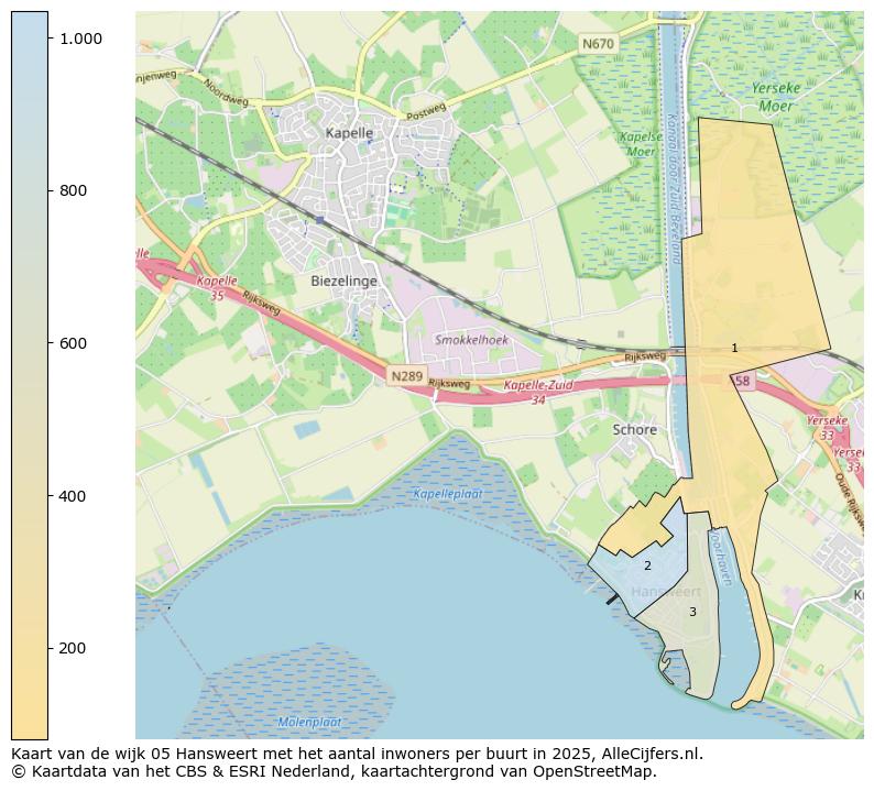 Afbeelding van de wijk Hansweert op de kaart.