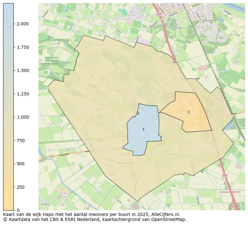 Afbeelding van de wijk Haps op de kaart.
