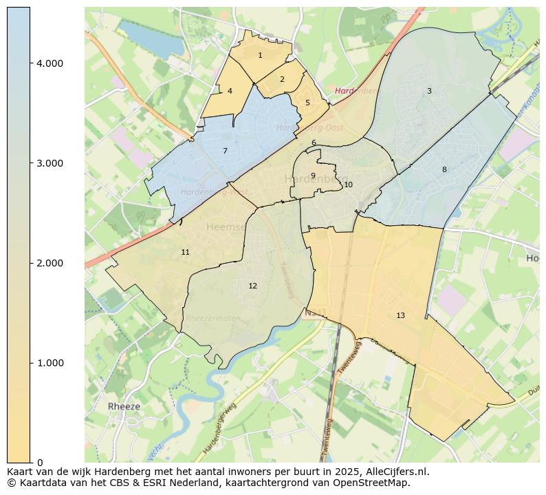 Afbeelding van de wijk Hardenberg op de kaart.