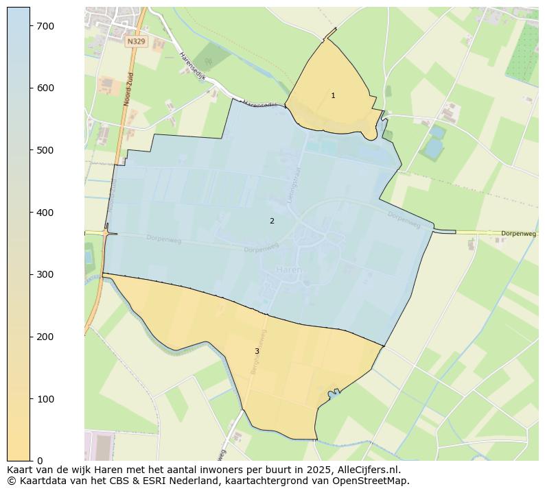 Afbeelding van de wijk Haren op de kaart.