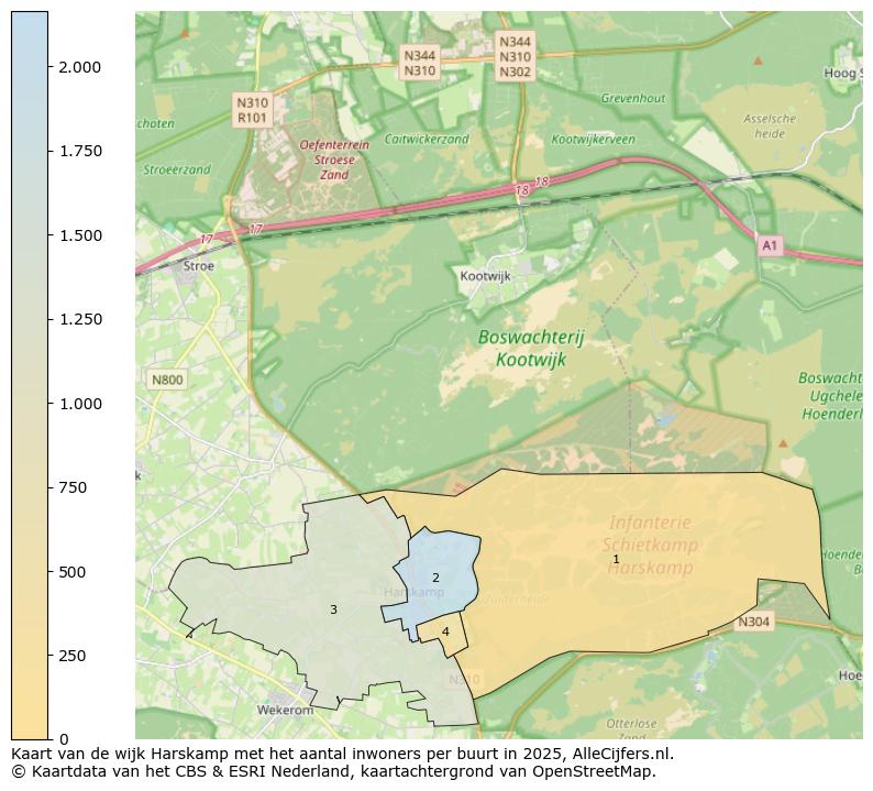 Afbeelding van de wijk Harskamp op de kaart.