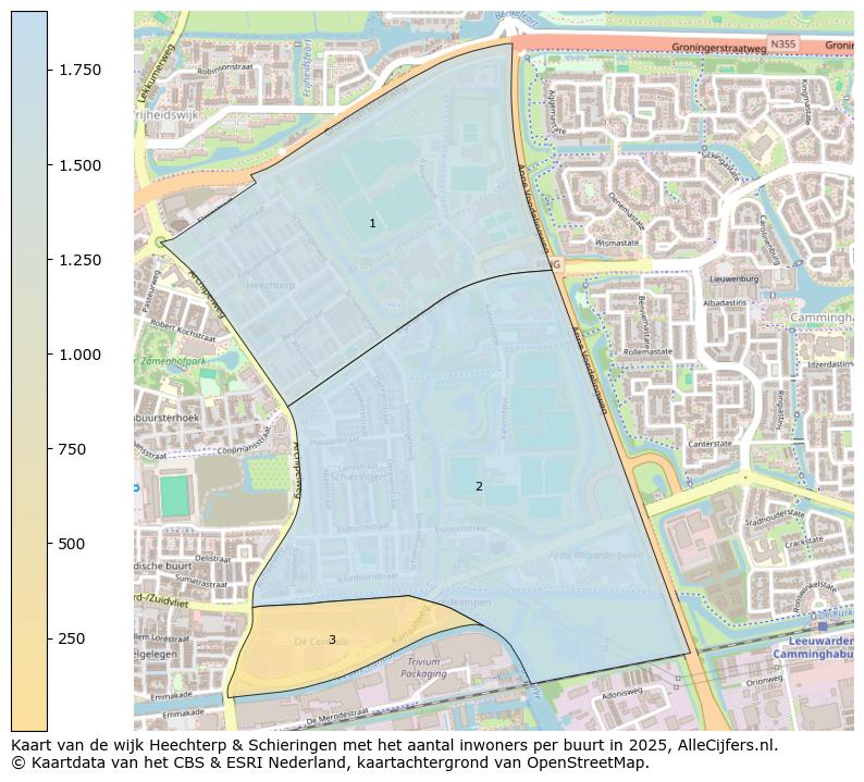 Afbeelding van de wijk Heechterp & Schieringen op de kaart.
