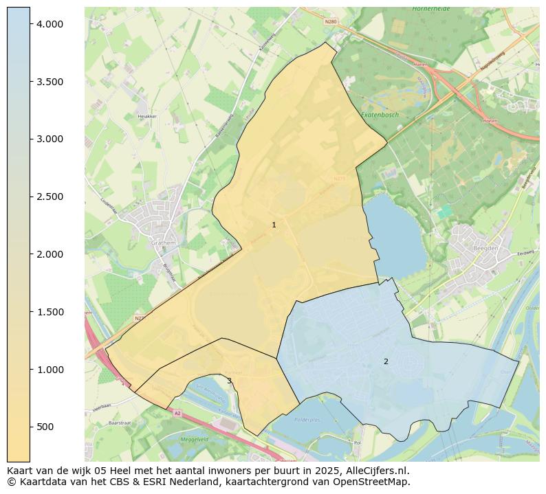Afbeelding van de wijk Heel op de kaart.