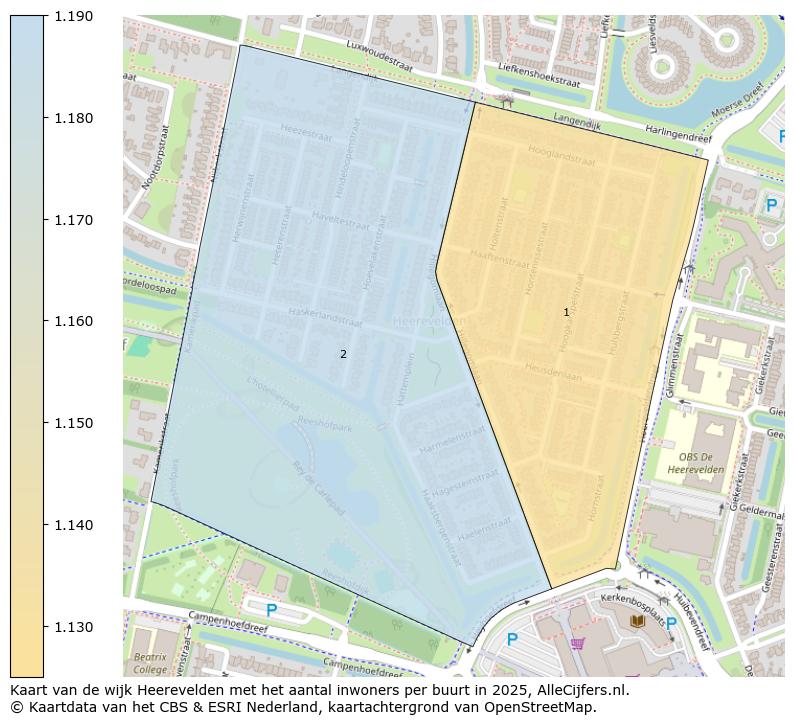 Afbeelding van de wijk Heerevelden op de kaart.
