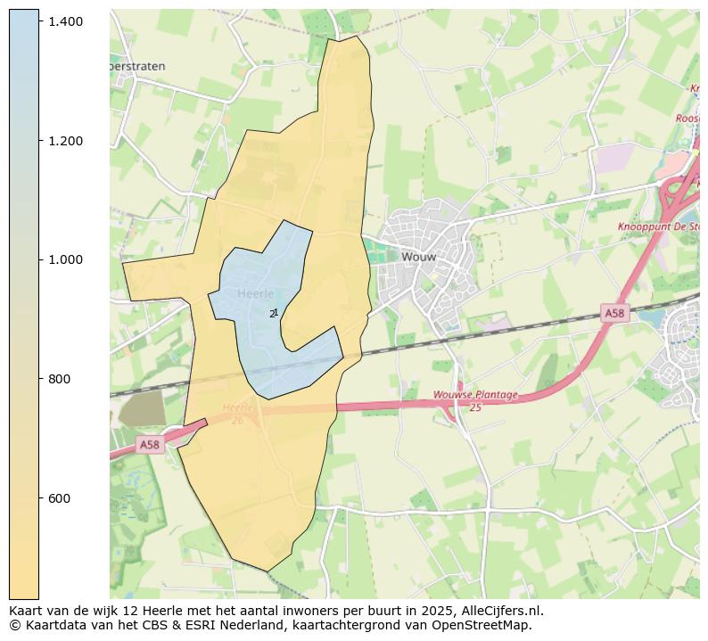 Afbeelding van de wijk Heerle op de kaart.
