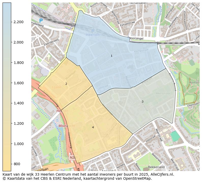 Afbeelding van de wijk Heerlen-Centrum op de kaart.