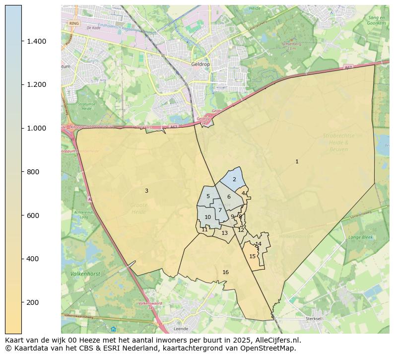 Afbeelding van de wijk Heeze op de kaart.