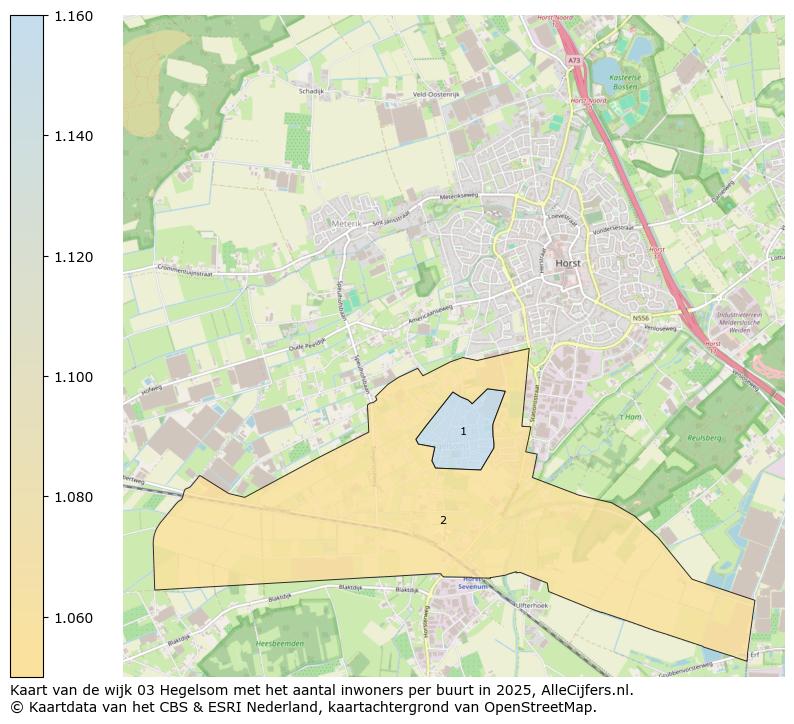 Afbeelding van de wijk Hegelsom op de kaart.