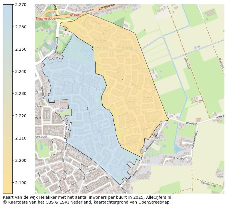 Afbeelding van de wijk Heiakker op de kaart.