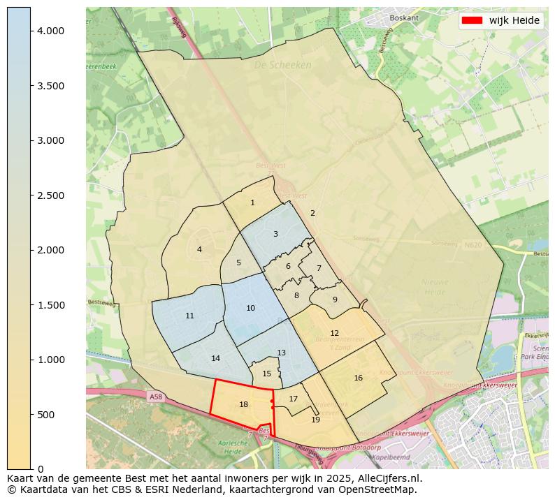 Afbeelding van de wijk Heide op de kaart.